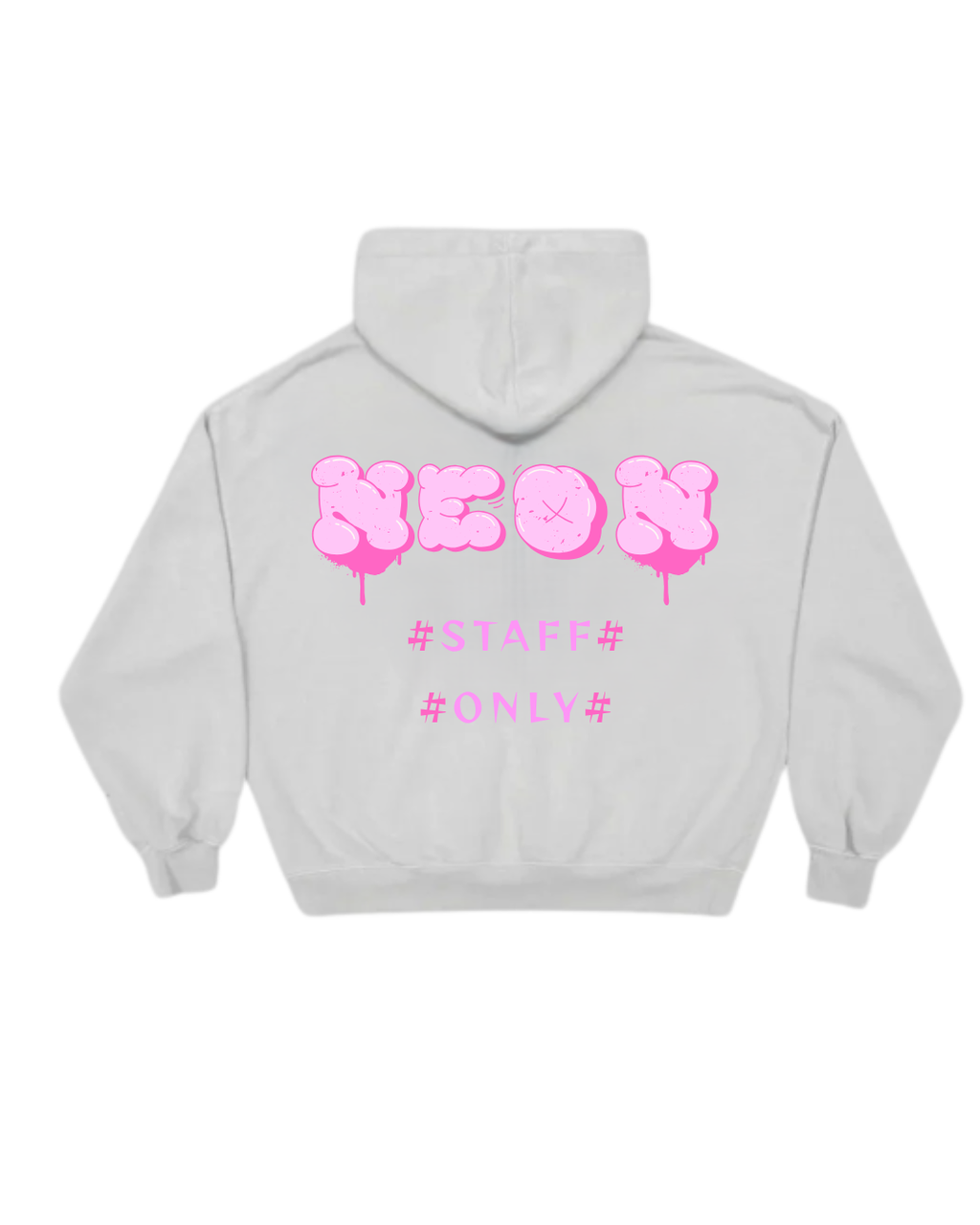 Sudadera con capucha “NEON_AURA” – STAFF ONLY 🩶✨