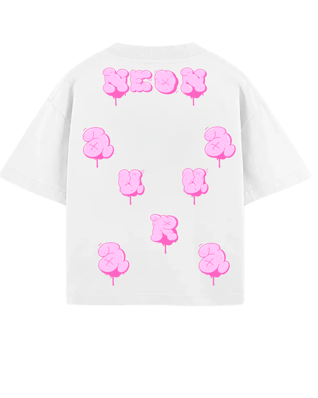 Camiseta Oversize Negra NEON Pink